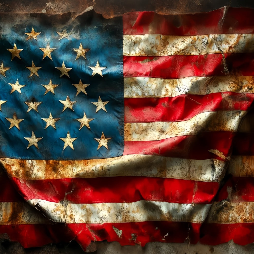 American Flag Photo Backdrop Timeworn Patriot Flag Backdrop CSH6-7