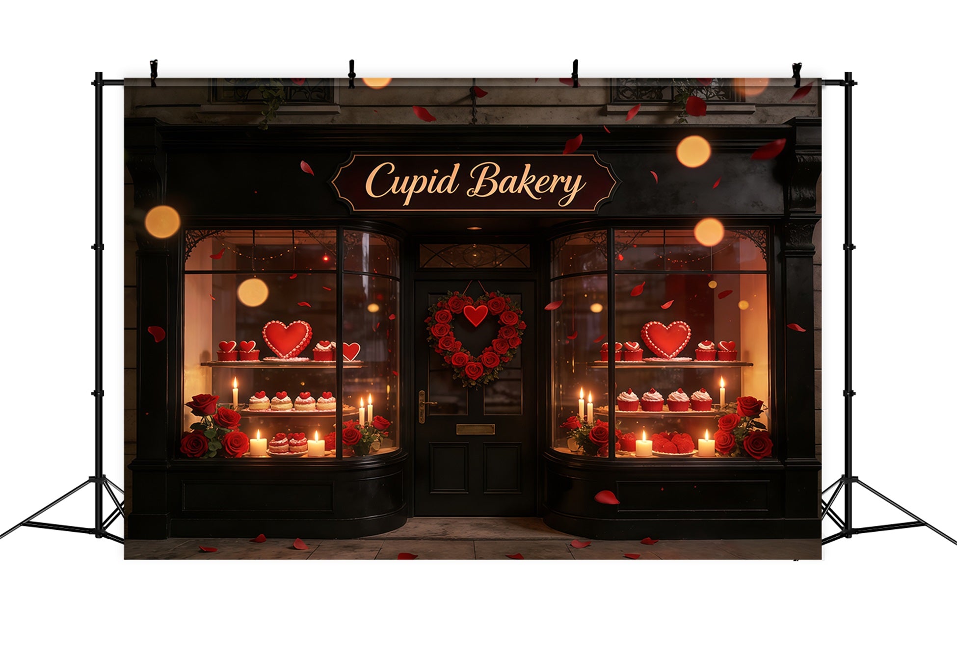 Cupid Valentine Backdrop Cupcake Bakery Window Display Valentine Backdrops CSH61-100