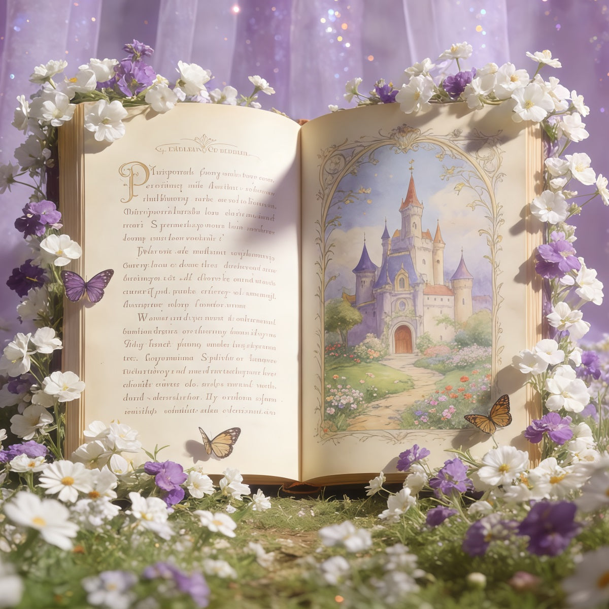 Wildflower Backdrop Ideas Enchanted Storybook Fairy Garden Pastel Floral Backdrop CSH61-129