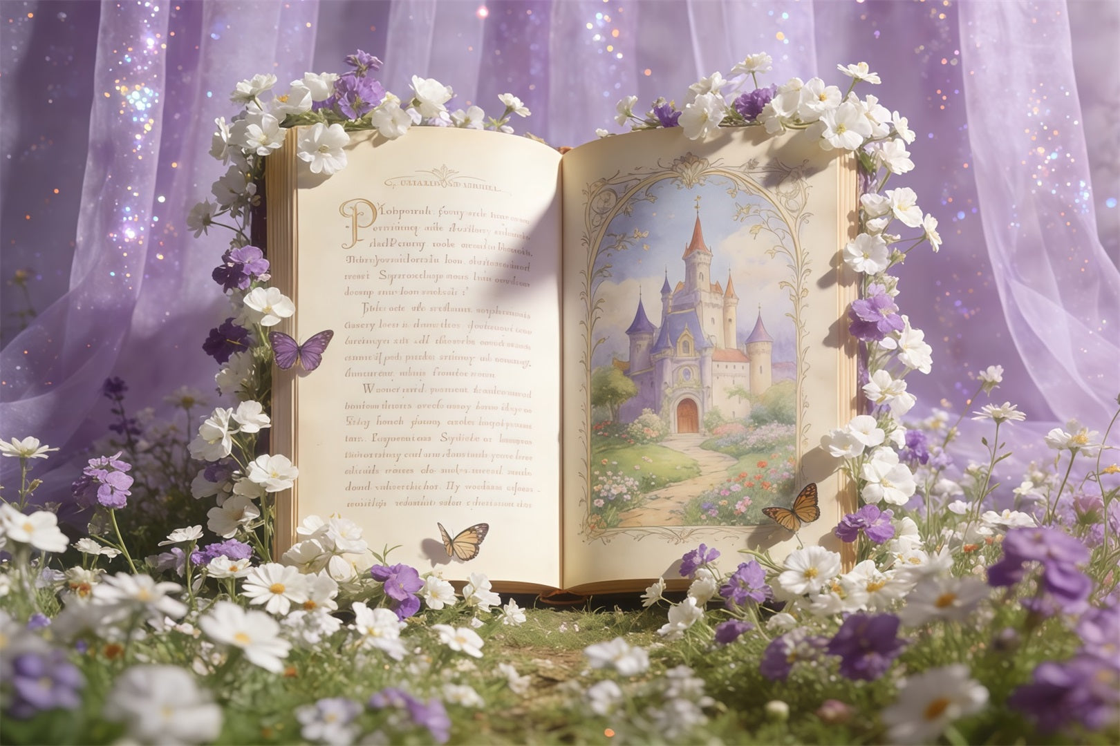 Wildflower Backdrop Ideas Enchanted Storybook Fairy Garden Pastel Floral Backdrop CSH61-129