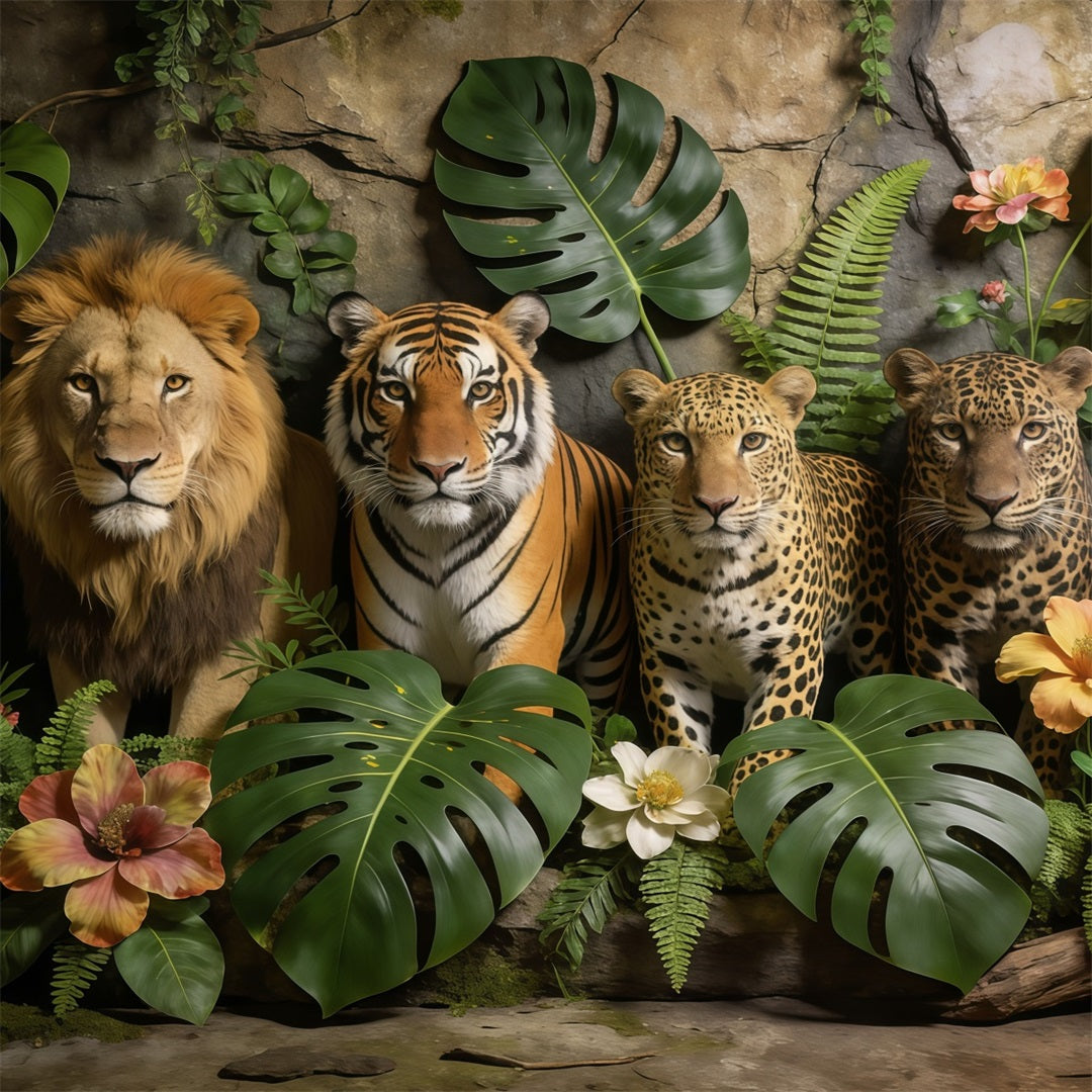 Forest Photo Backdrop Wild Jungle Animal Portrait Wall Rainforest Backdrop CSH61-214