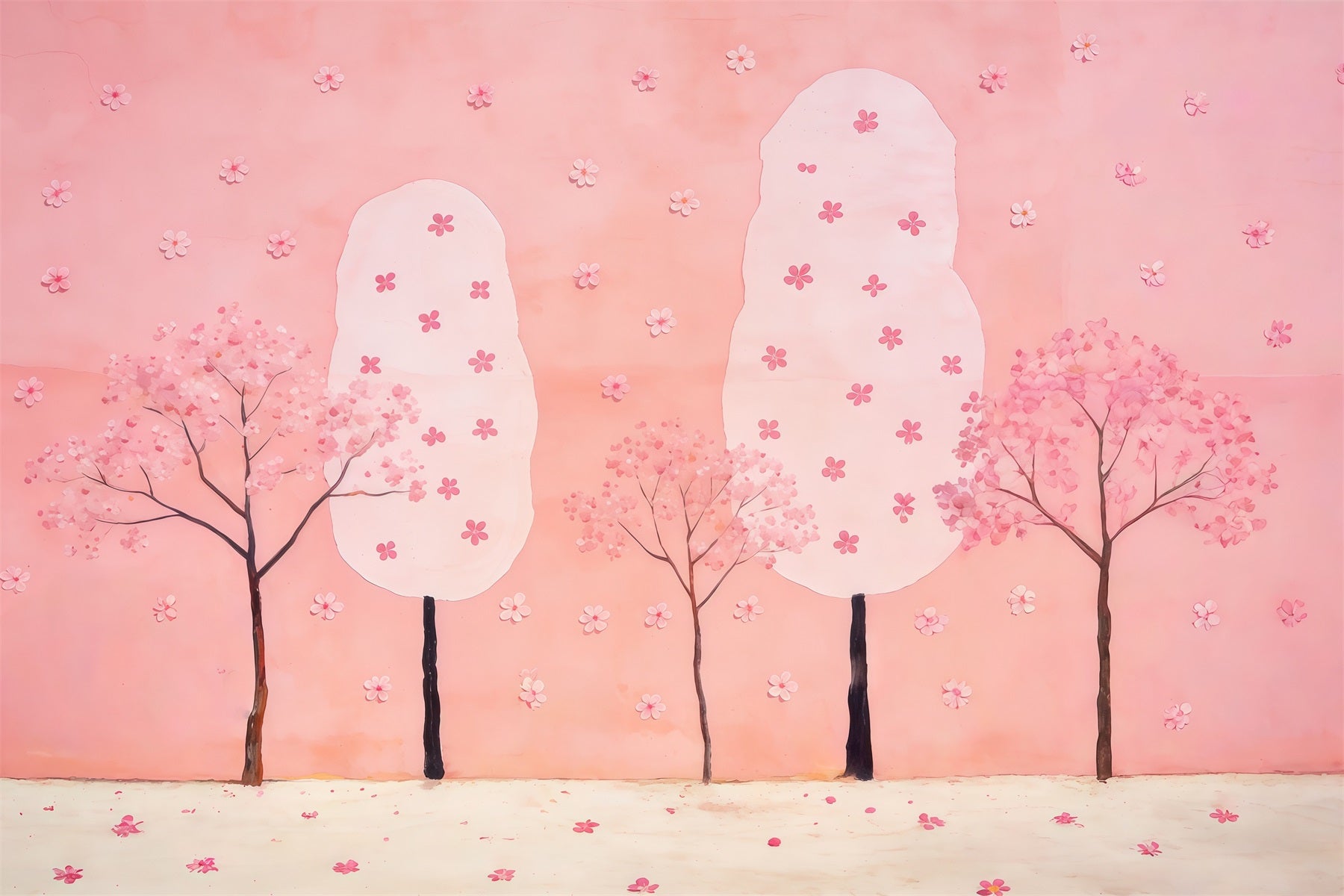 Forest Photo Booth Backdrop Pastel Cherry Tree Dream Backdrop Forest Theme CSH61-223