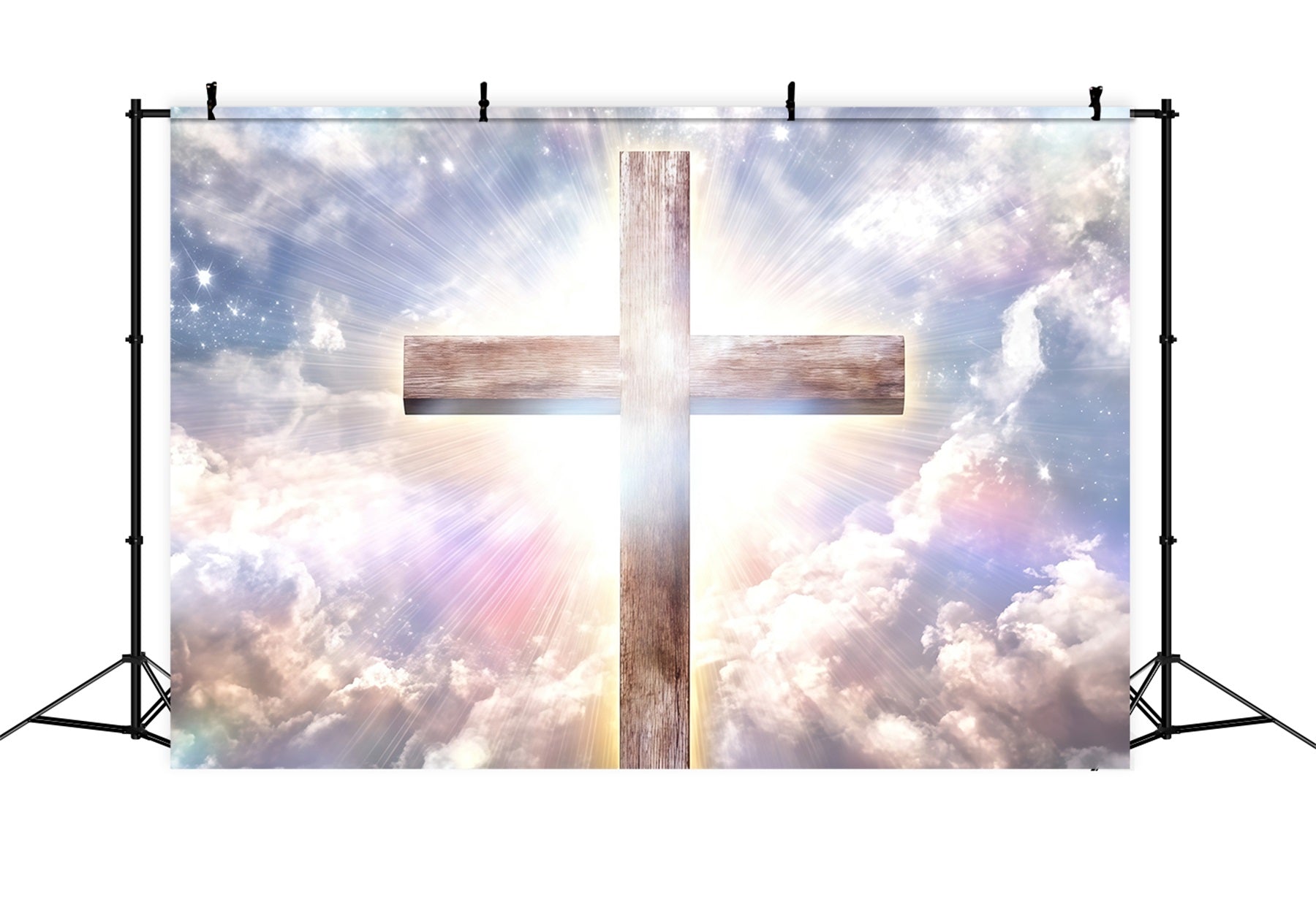 Cross Backdrops Radiant Heaven Cross Glory Easter Backdrop Ideas CSH61-37