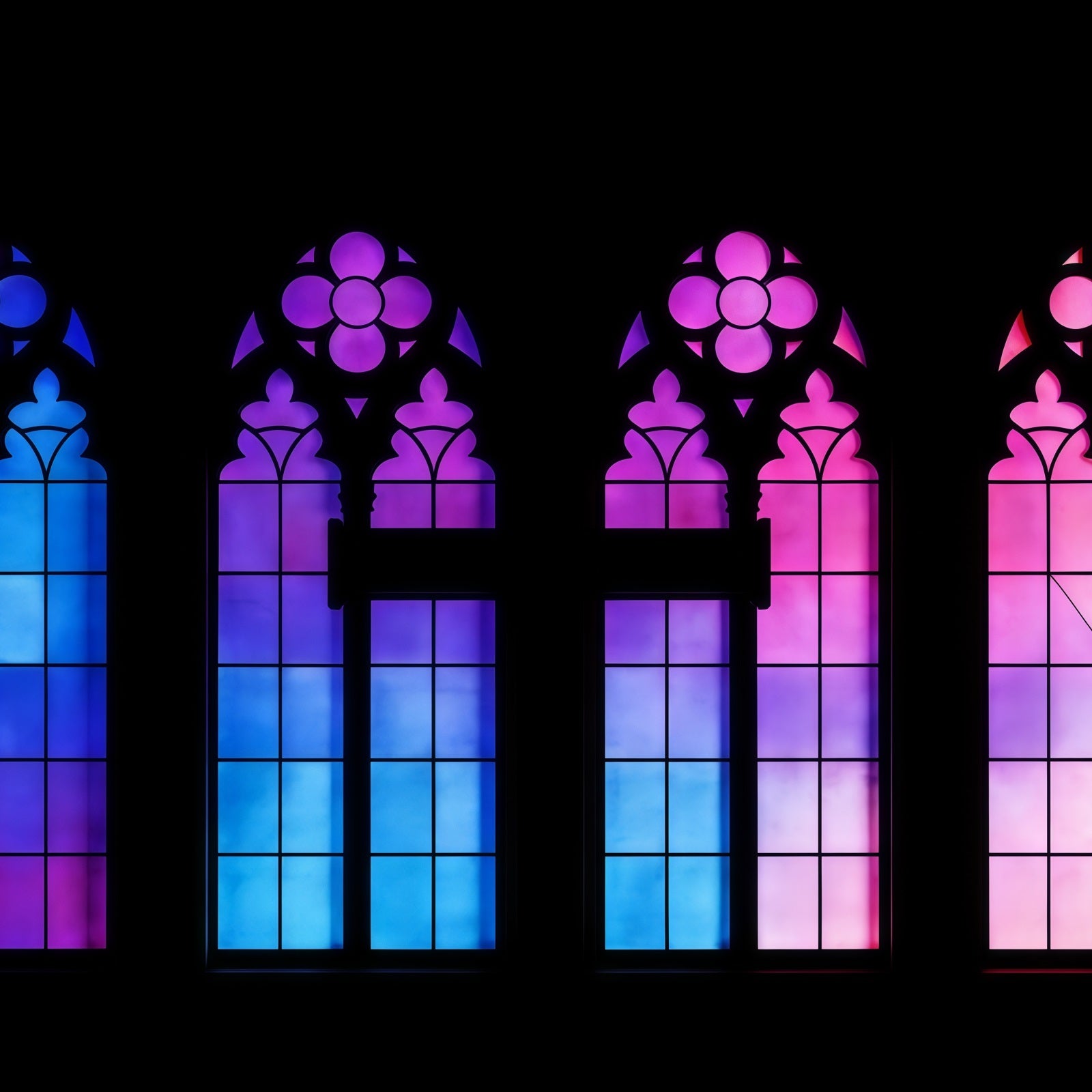 Easter Stained Glass Backdrop Gradient Purple Church Window Easter Backdrops For Photos CSH61-77