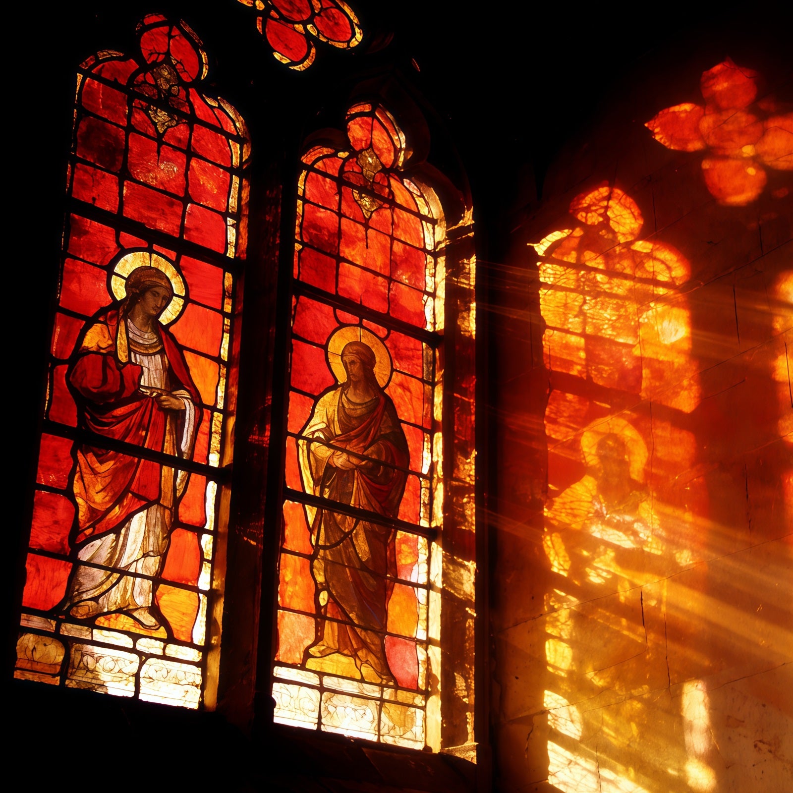 Easter Stained Glass Backdrop Sunset Through Windows Easter Backdrops For Photos CSH61-78