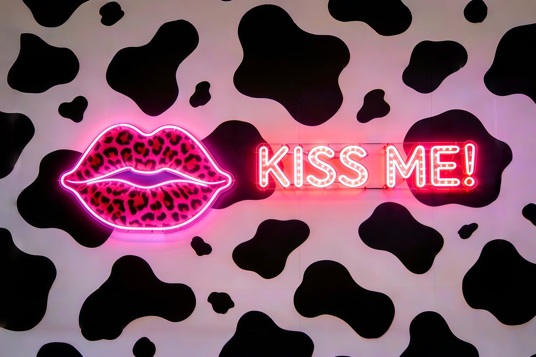 Kissing Lips Backdrop Neon Signs Pop Wall Romantic Backdrop CSH61-98