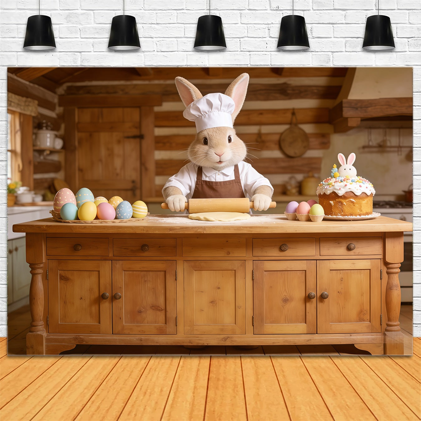 Easter Bunny Backdrop Baker Rabbit Cake Kitchen Easy Easter Backdrop CSH62-72