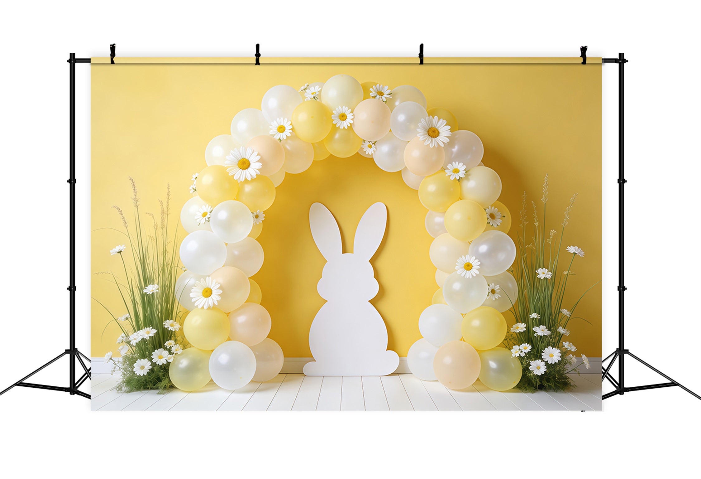 Easter Spring Backdrop Balloon Arch Daisy Silhouette Backdrop For Easter Pictures CSH62-94