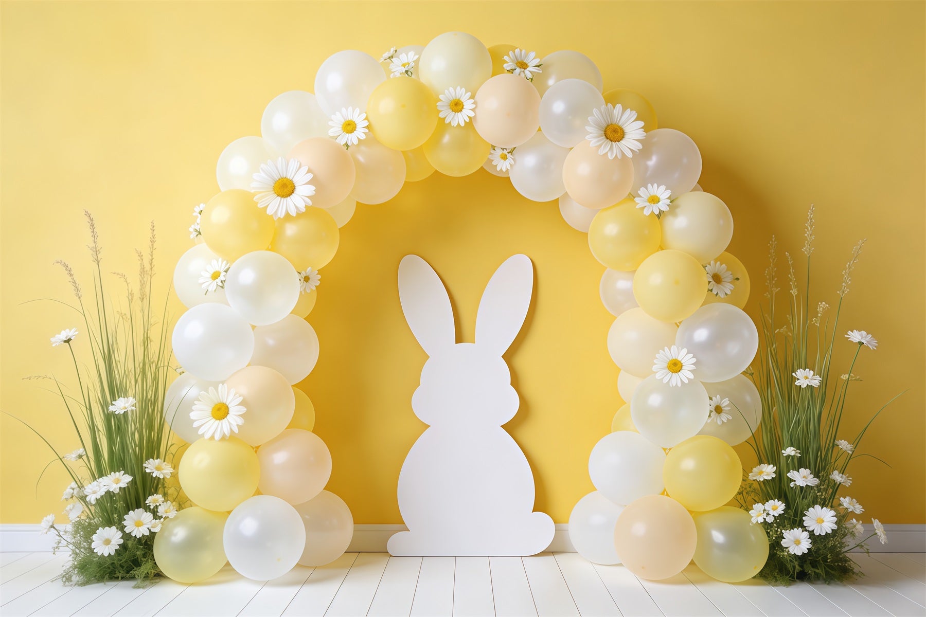 Easter Spring Backdrop Balloon Arch Daisy Silhouette Backdrop For Easter Pictures CSH62-94