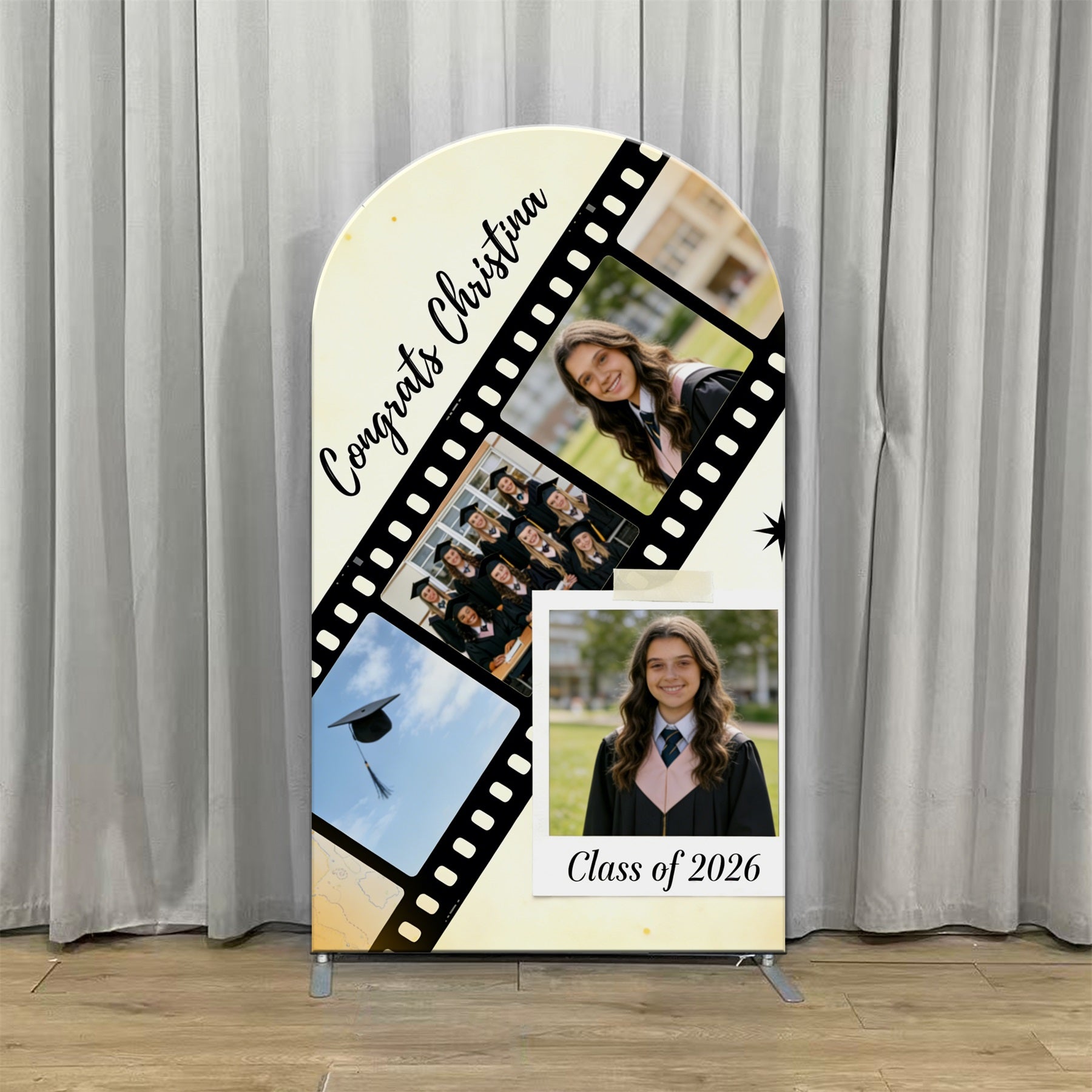 Memory Collage Graduation Backdrop Film Strip Personalized Photo Arch Graduation Photoshoot Backdrop CSH63-130