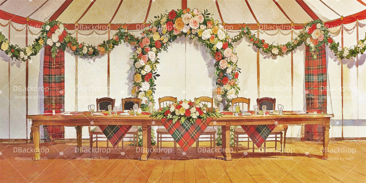 Performance Backdrops Village Wedding Scene Stage Backdrop Ideas CSH63-T6