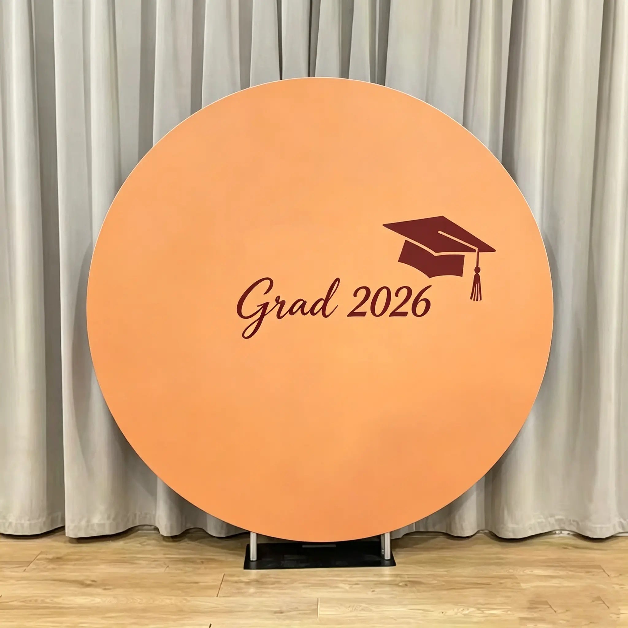 Premium Graduation Backdrop Orange Maroon Minimalist Grad Round High Quality Graduation Backdrop CSH64-50