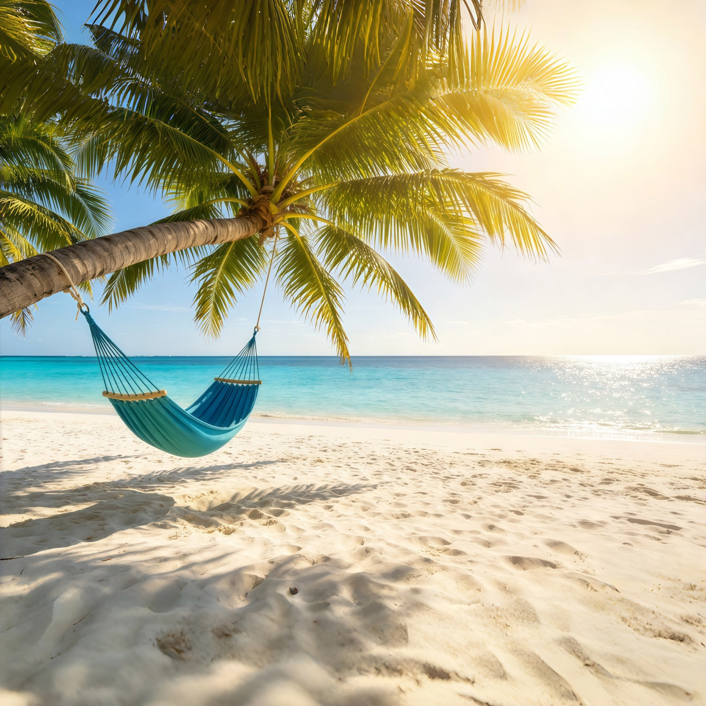 Beach Backdrop Sunny Palm Hammock Sea Escape Summer Backdrops CSH64-89