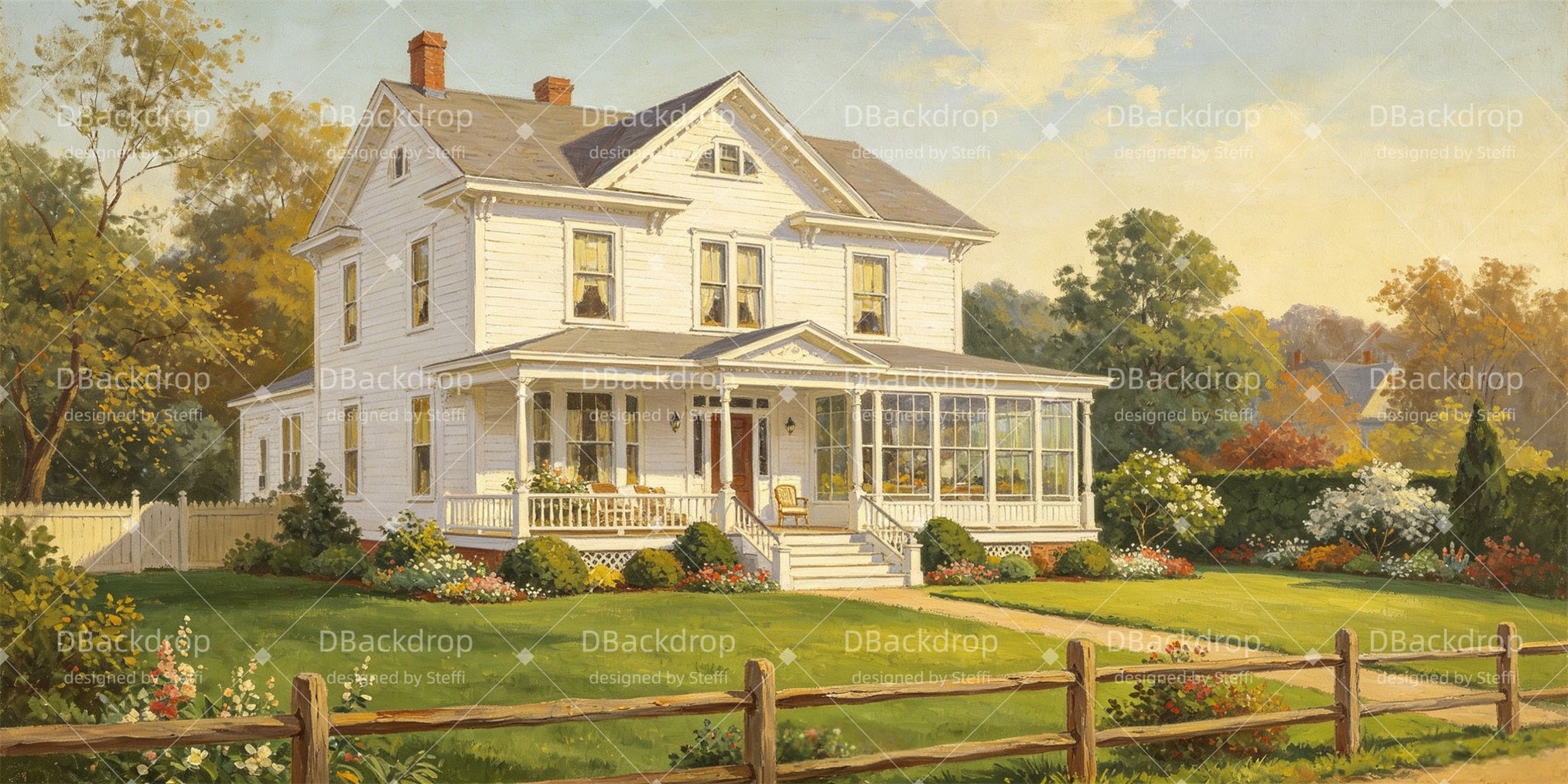 Cheap Theater Backdrops Victorian Country House Stage Backdrops CSH66-T21