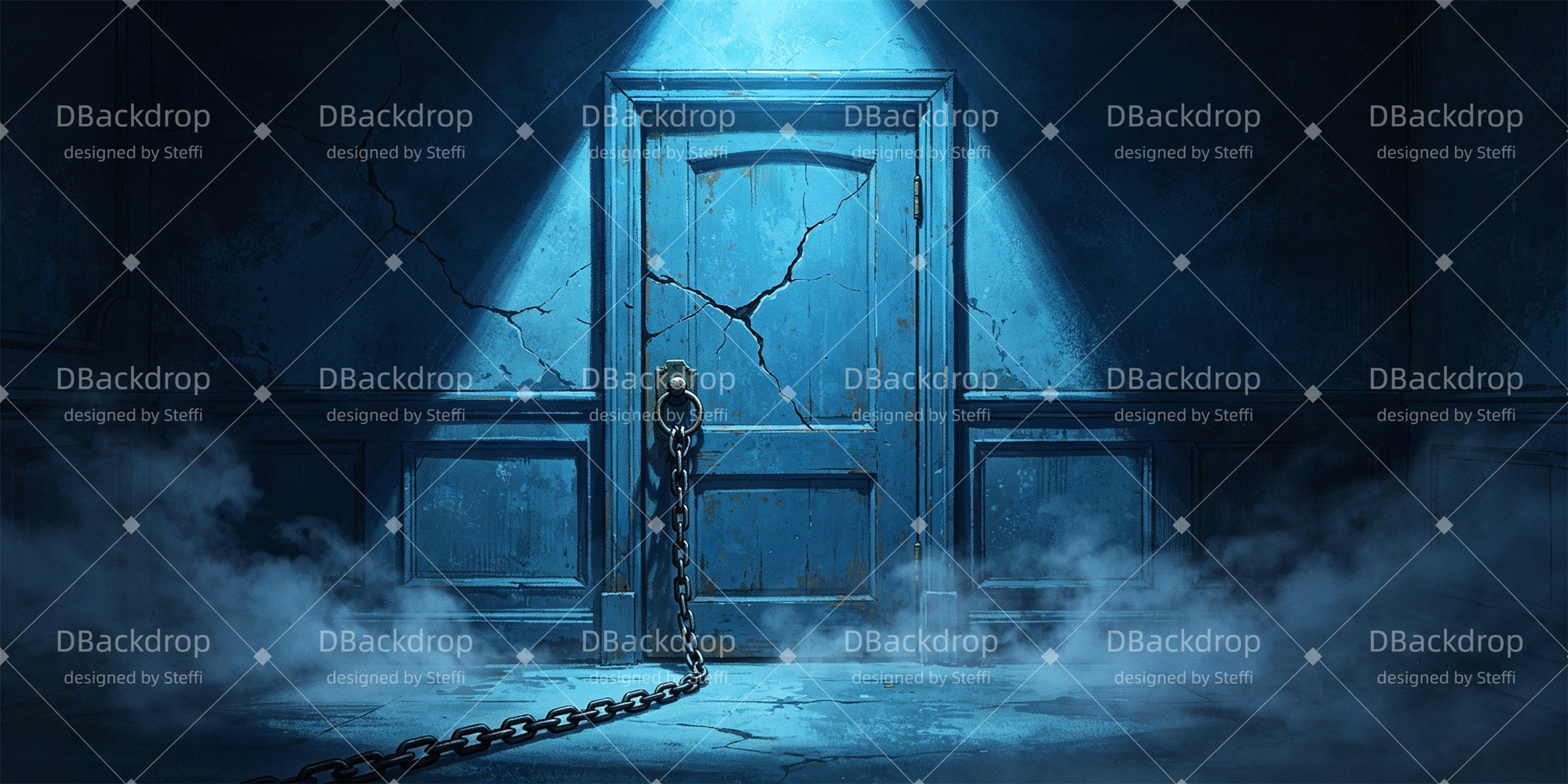 Theater Backdrop Chained Haunted Door Stage Backdrop Ideas CSH66-T65