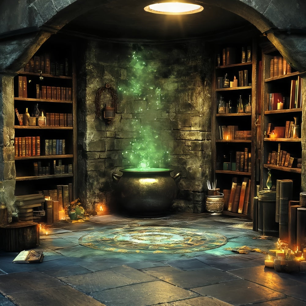 Halloween Glowing Cauldron Magic Library Garage Door Cover CSH67-21-1 car