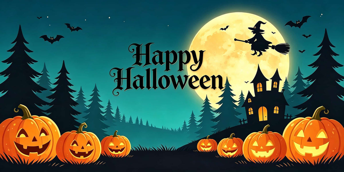 Pumpkin Halloween Garage Door Banner Moonlit Witch Pumpkin Manor Halloween Garage Door Mural CSH67-62-2 car