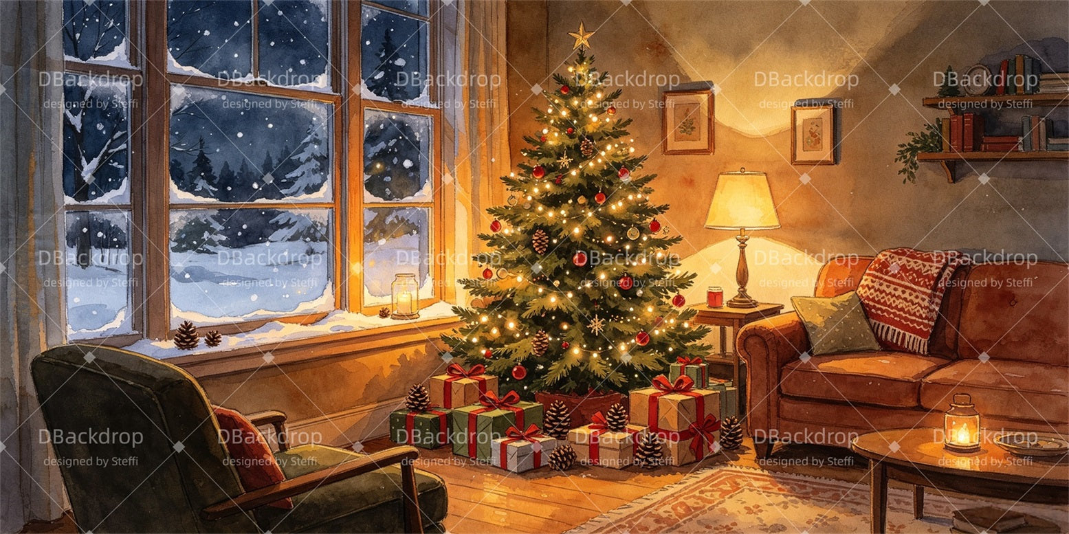 Performance Backdrop Warm Christmas Corner School Play Backdrop CSH67-T24