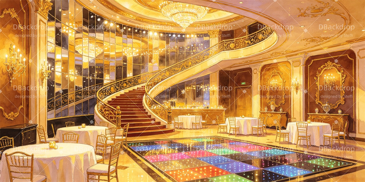 Dance Recital Backdrops Luxury Ballroom Staircase Theater Backdrops CSH67-T4