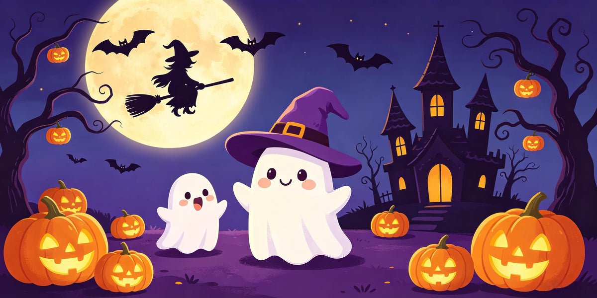 Cute Halloween Garage Door Decor Witch Ghost Pumpkin Castle Halloween Garage Door Cover CSH68-1-2 car