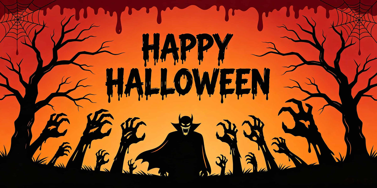 Vampire Halloween Garage Door Cover Zombie Hands Silhouette Halloween Garage Door Decor CSH68-18-2 car