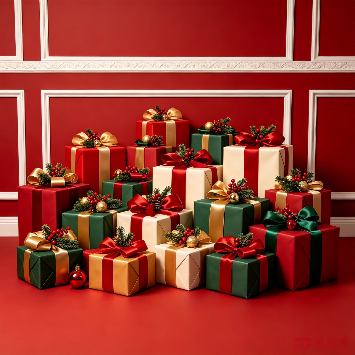 Christmas Gift Backdrop Luxury Gift Box Display Studio Backdrops Christmas CSH68-73
