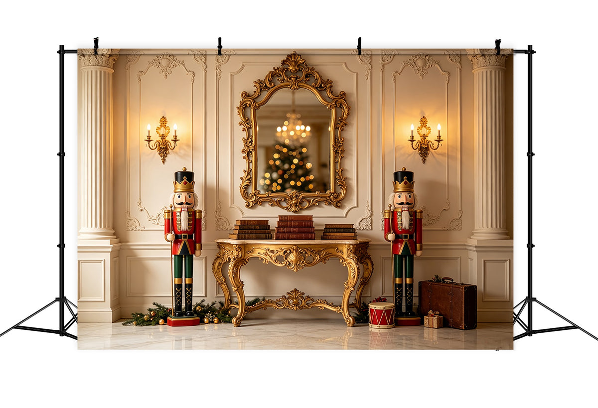 Christmas Nutcracker Backdrop Mirror Console Display Photo Backdrop Christmas CSH69-34