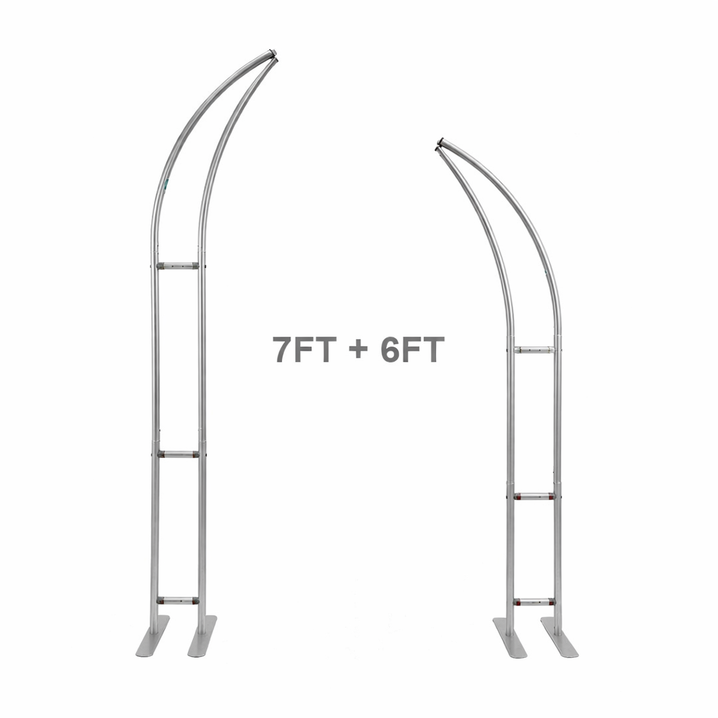 6+7FT Horn-Shape Flower Wall Backdrop Stand for Wedding and Event Decor