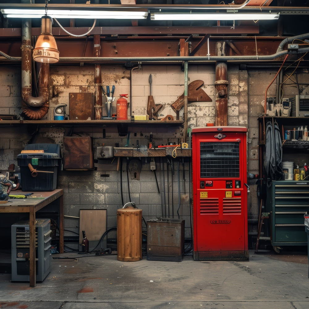 Father's Day Backdrop Ideas Retro Mechanical Workbench Backdrop GQ2-221