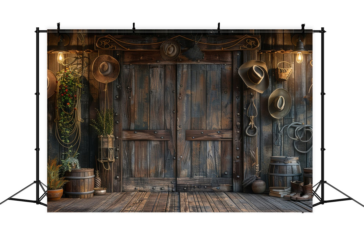 Backdrop Father's Day Cowboy Gear Wooden Backdrop GQ2-224