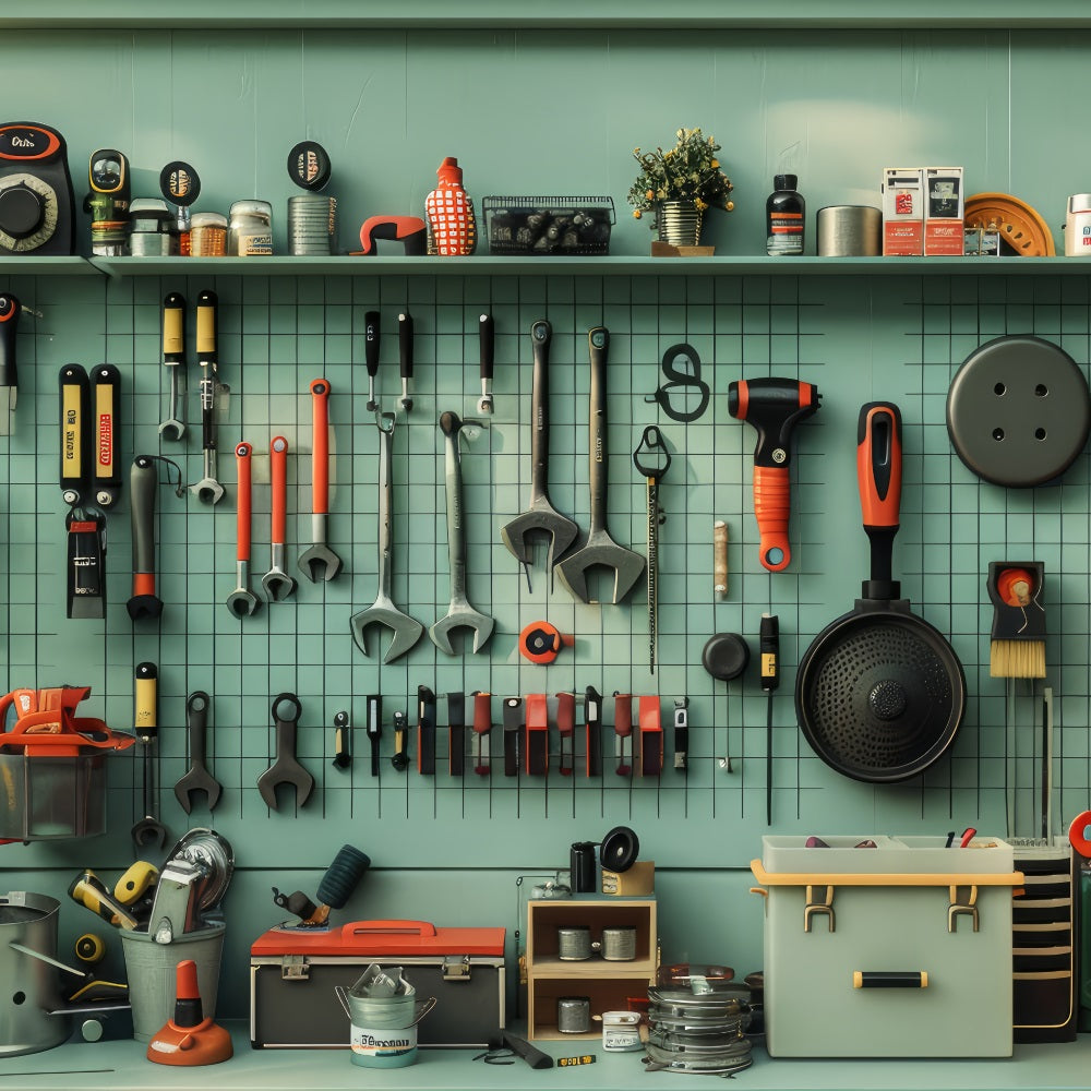 Father's Day Photo Booth Backdrop Workbench Tools Backdrop GQ2-226