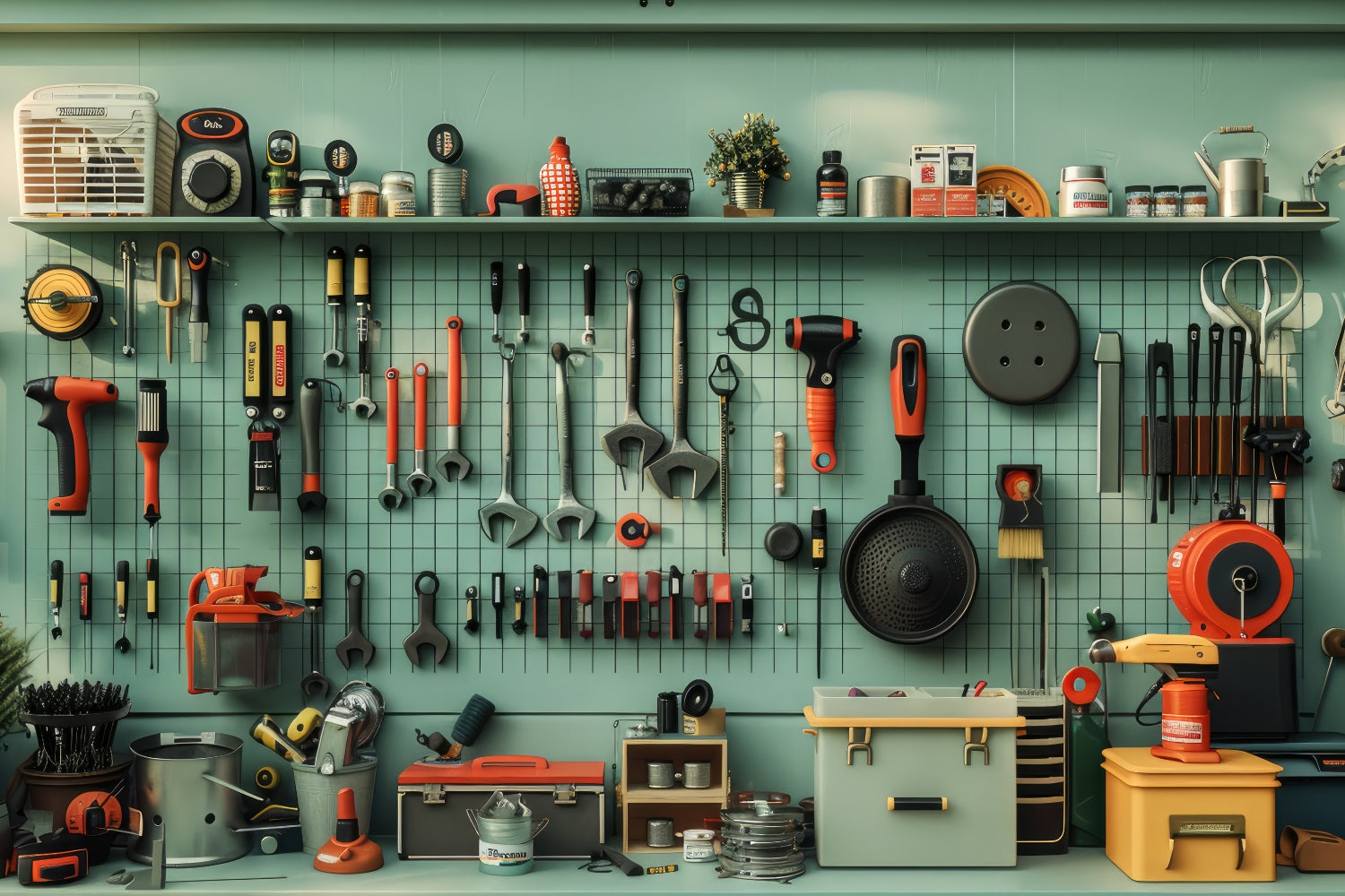 Father's Day Photo Booth Backdrop Workbench Tools Backdrop GQ2-226