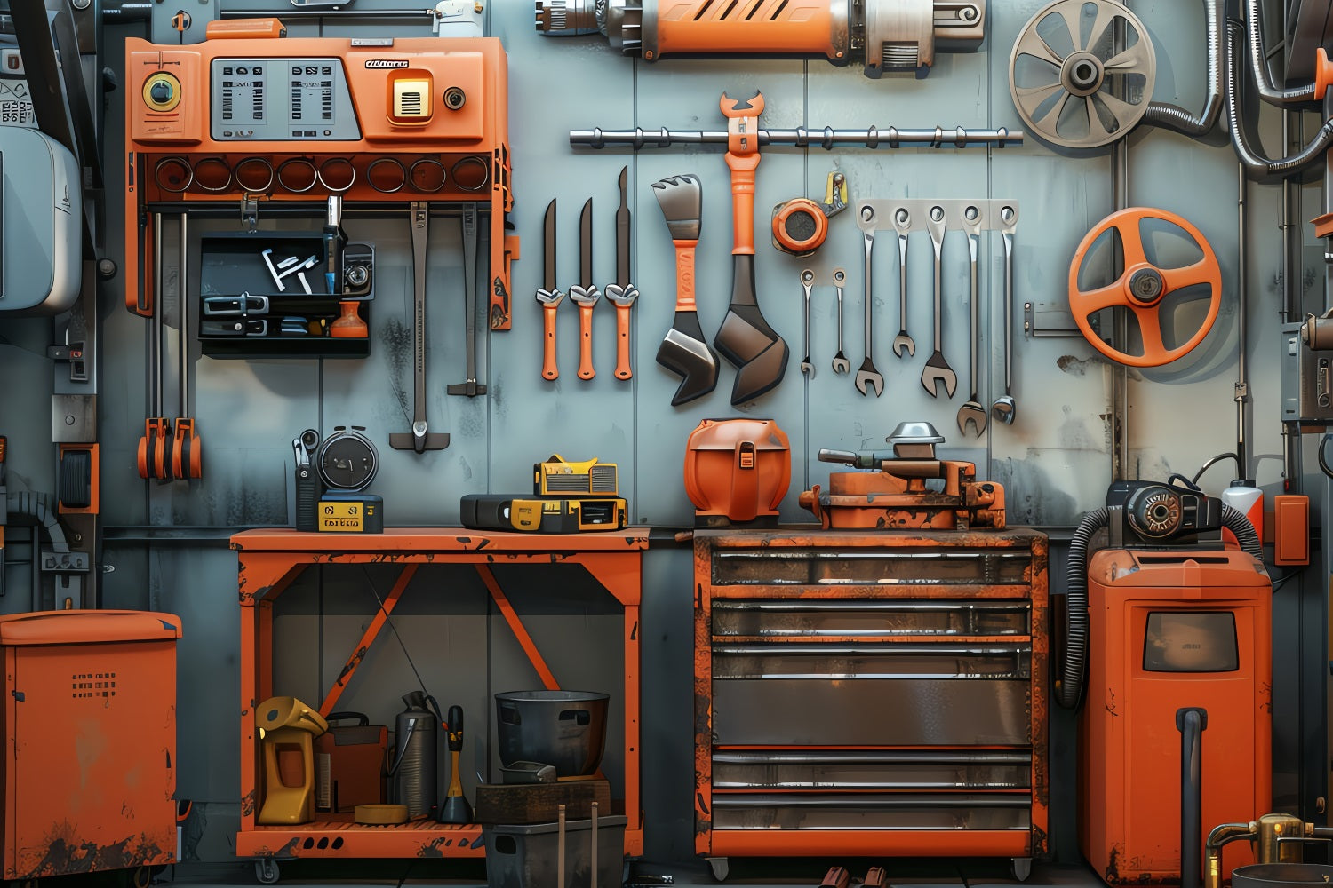 Father's Day Photo Backdrop Workshop Repair Station Backdrop GQ2-228