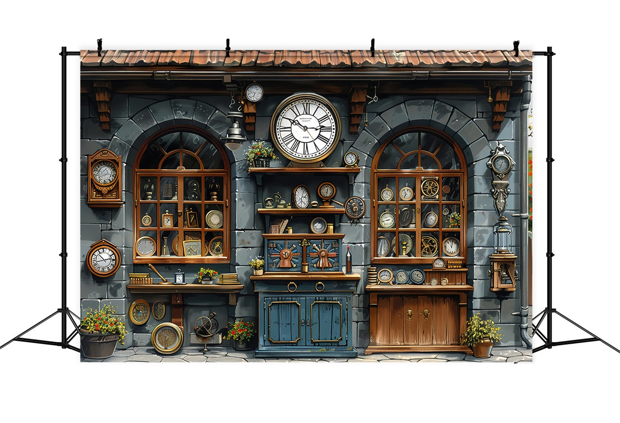 Happy Father's Day Backdrop Antique Clock Shop Backdrop GQ2-229