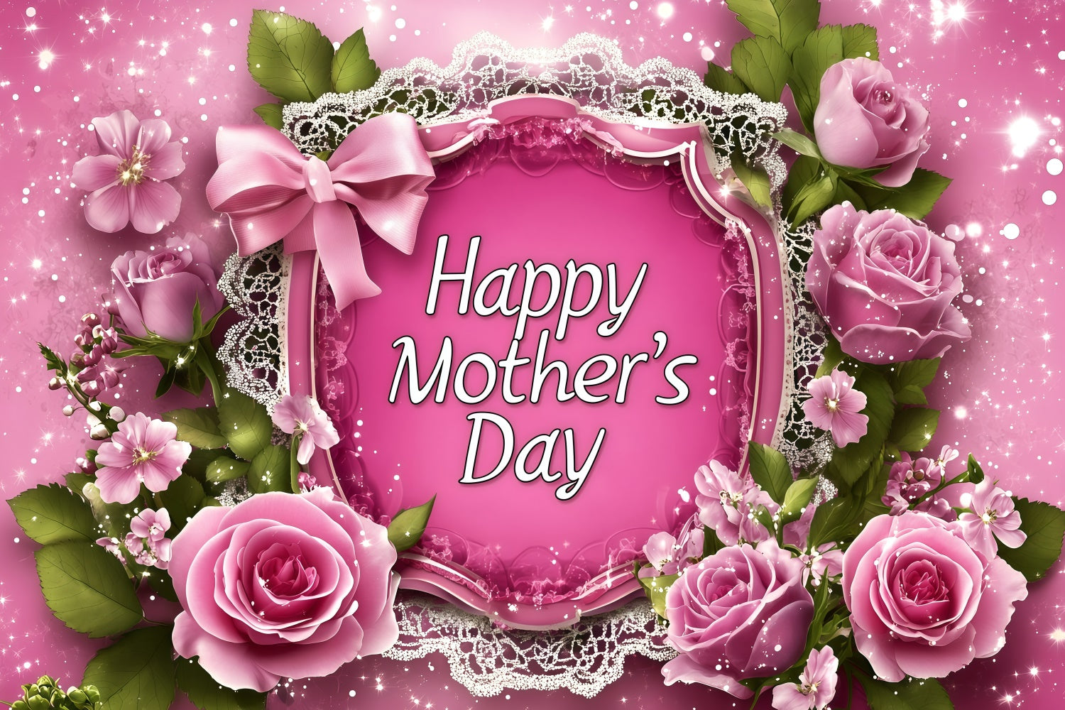 Backdrop For Mothers Day Delicate Rose Glow Personalized Backdrop GQ3-144