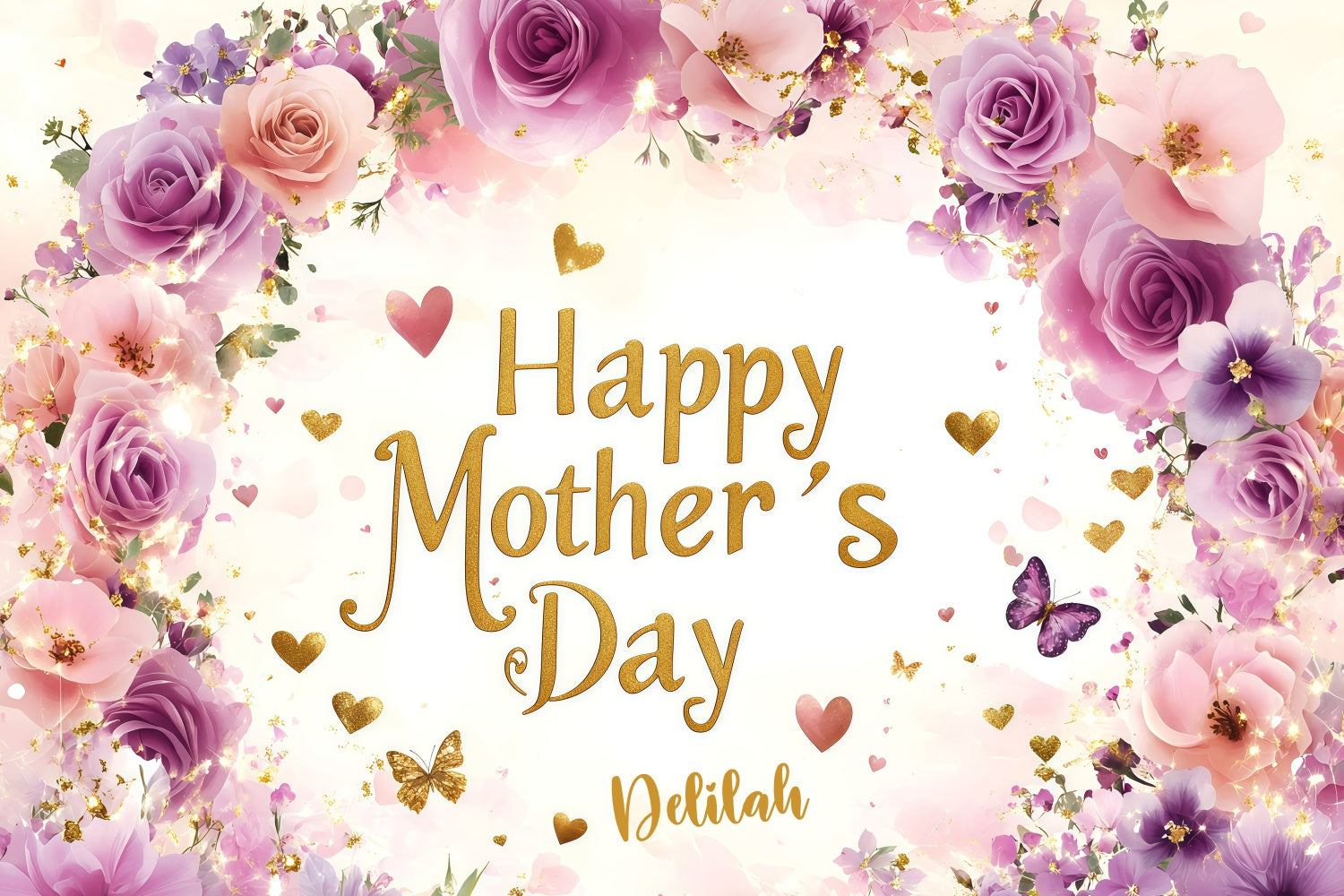 Mothers Day Backdrop Dreamy Pastel Bloom Personalized Backdrop GQ3-150