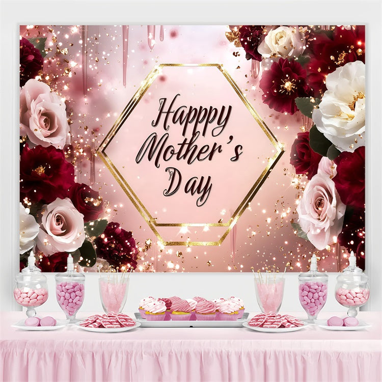 Mothers Day Backdrop Ideas Red Blooming Rose Personalized Backdrop GQ3-152