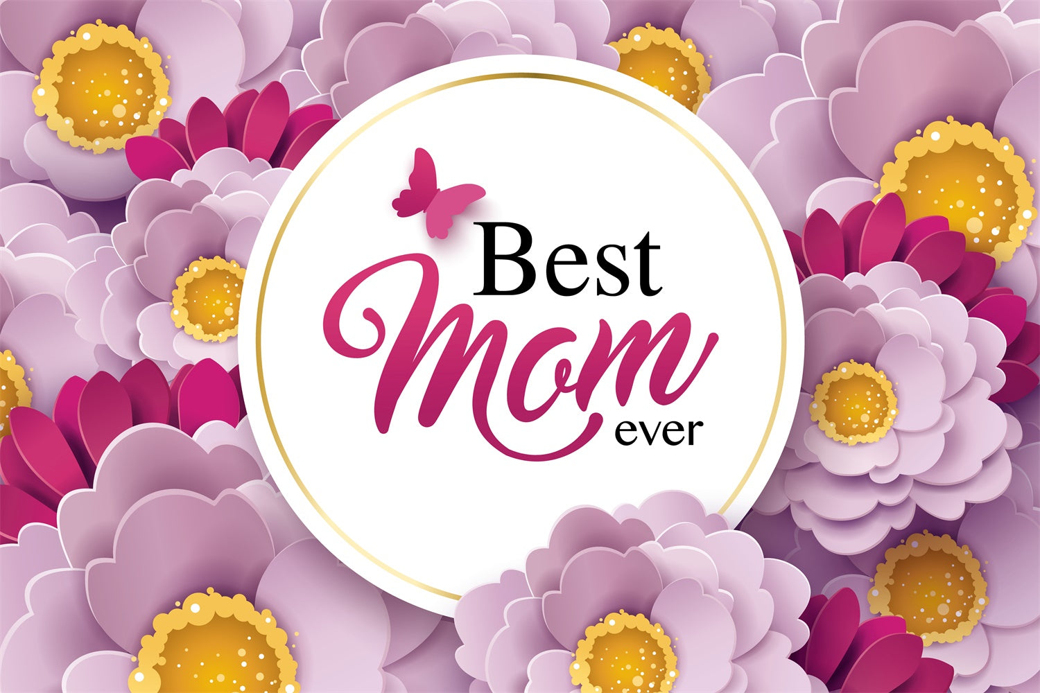 Mother's Day Photo Backdrops Elegant Purple Bloom Custom Backdrop GQ3-169
