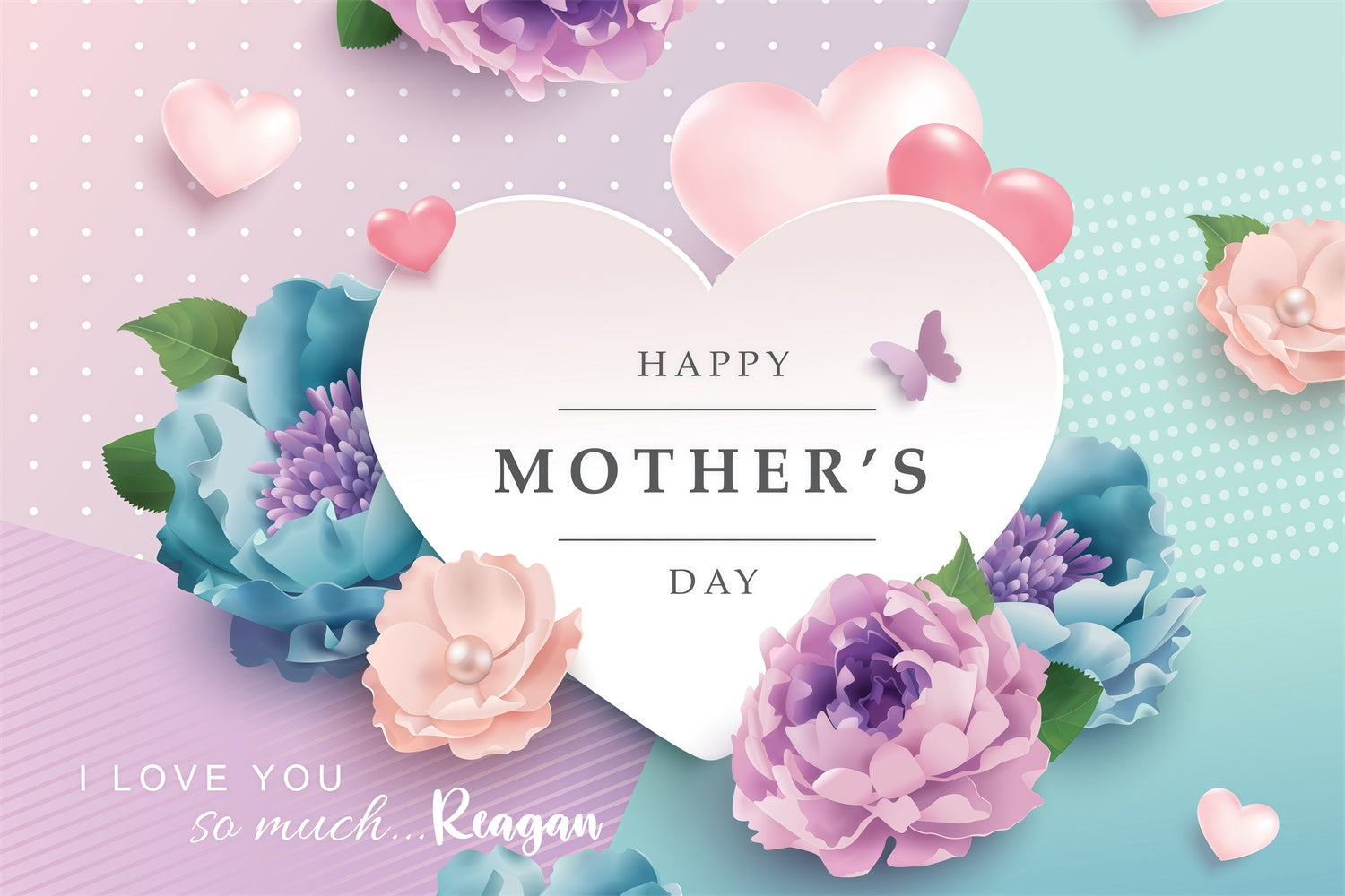 Mother's Day Backdrop Ideas Pastel Floral Charm Customized Backdrop GQ3-171