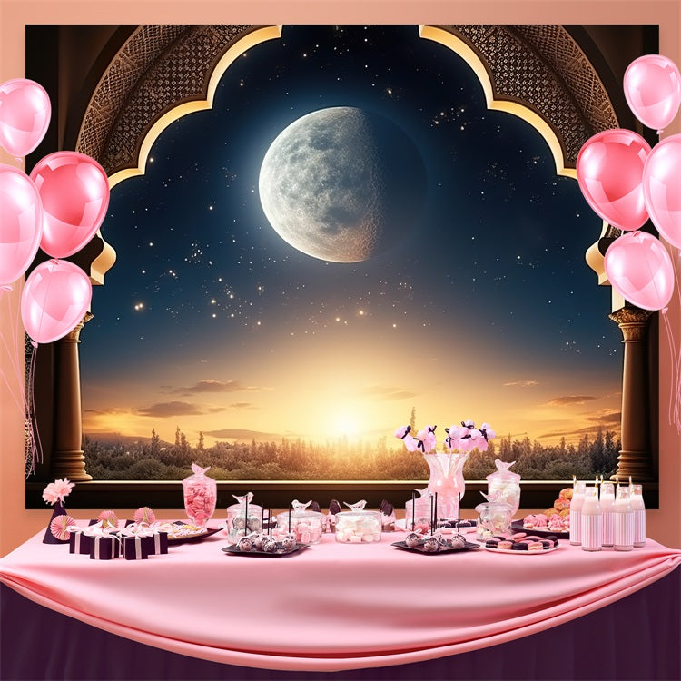 Ramadan Backdrops Majestic Moonlit Archway Backdrop GQ3-25