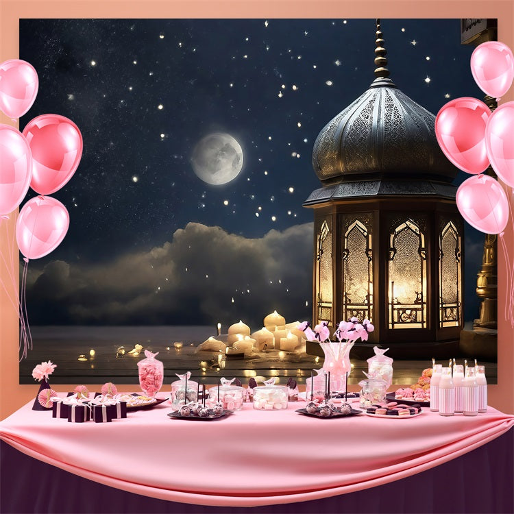 Ramadan Backdrops Starry Sky Lantern Glow Backdrop GQ3-32