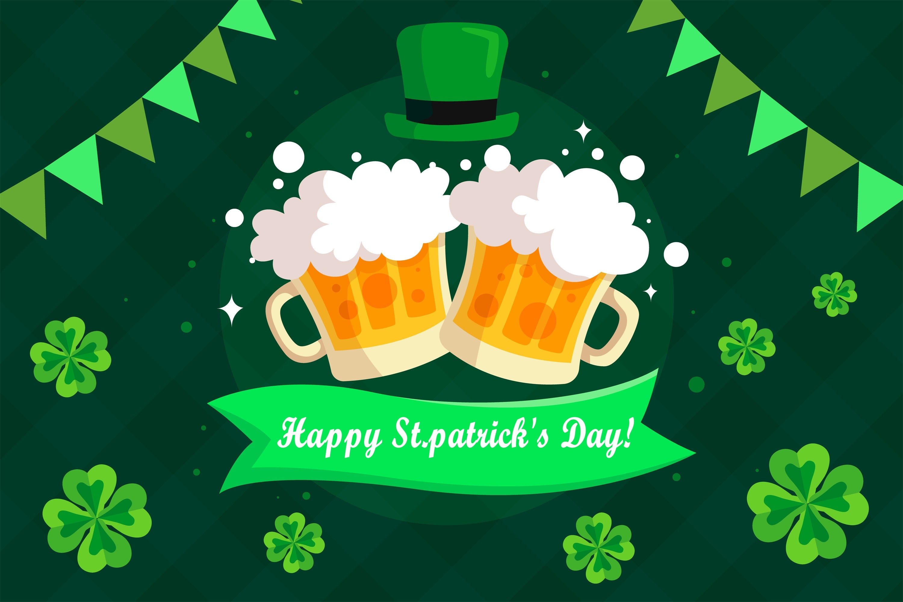 St Patrick's Photo Backdrop Frothy Beer Festive Cheers Backdrop GQ3-45