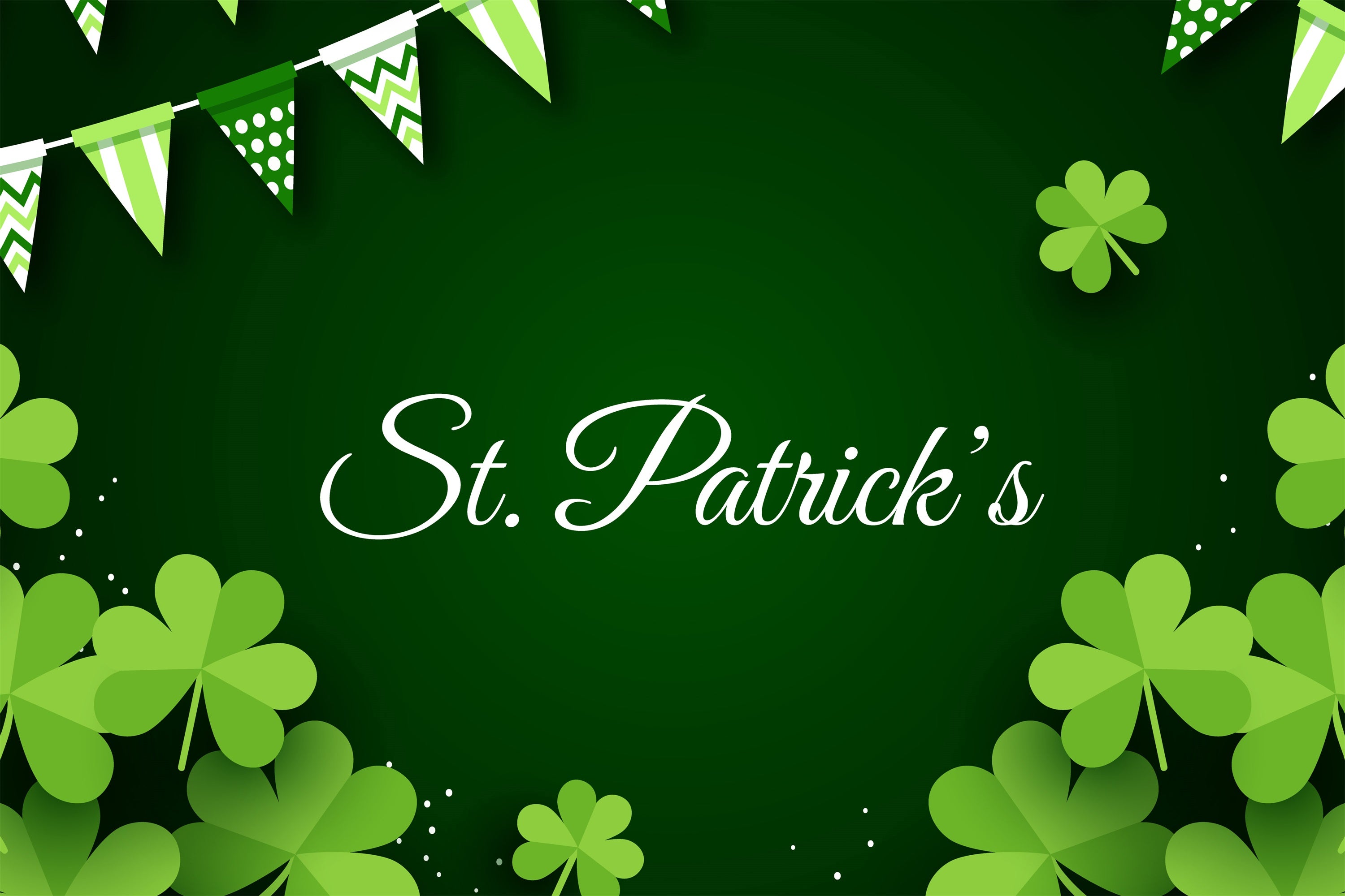 St Patrick's Day Backdrops Lucky Clover Green Party Backdrop GQ3-47