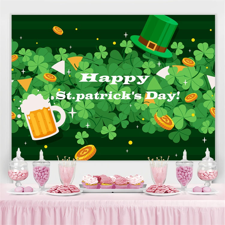 St Patrick's Day Backdrops Lucky Green Party Sparkle Backdrop GQ3-53