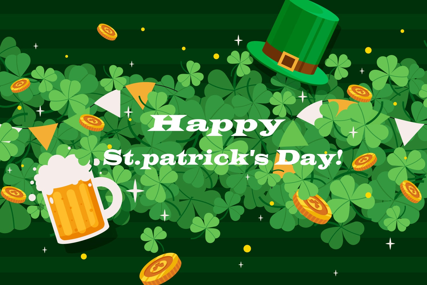 St Patrick's Day Backdrops Lucky Green Party Sparkle Backdrop GQ3-53