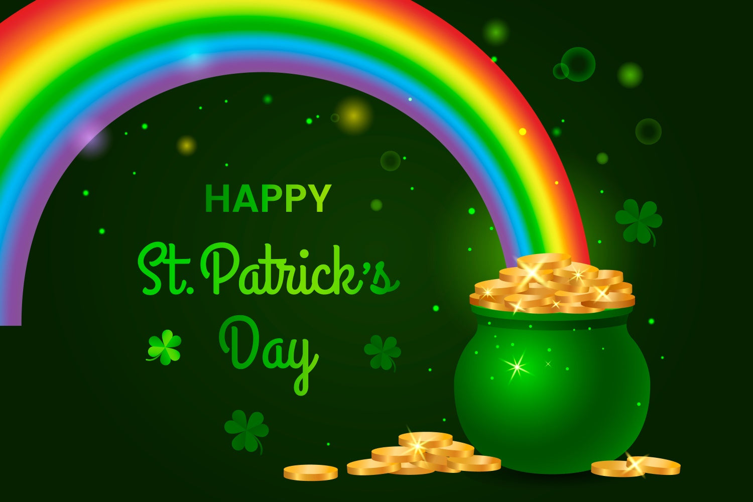 St Patrick's Day Photo Backdrop Rainbow Gold Pot Magic Backdrop GQ3-54