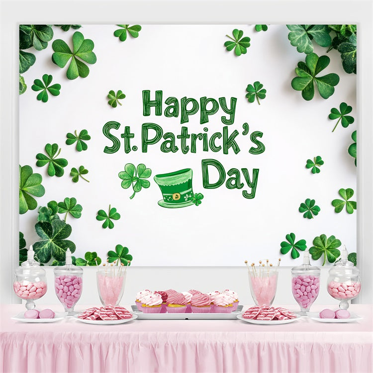 St Patrick's Day Backdrops Lush Green Shamrock Minimal Backdrop GQ3-60