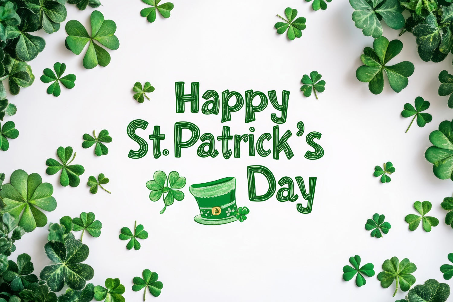 St Patrick's Day Backdrops Lush Green Shamrock Minimal Backdrop GQ3-60