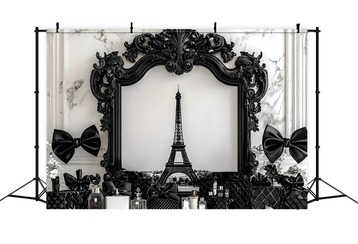 Paris Backdrop Photography Black Frame Luxury Perfume Backdrop GQ4-166