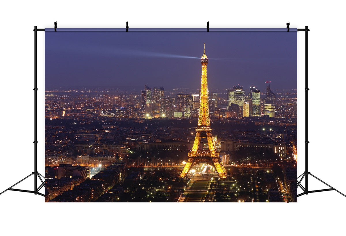 Night In Paris Backdrop Sparkling Eiffel Tower Urban Backdrop GQ4-34